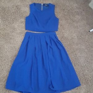 Royal blue 2 piece dress